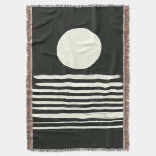 Cobertor Arte Abstrato branca e preta contemporâneas