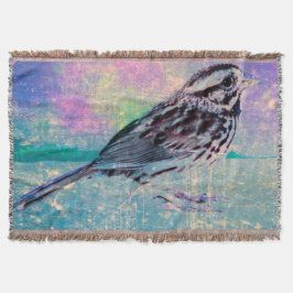 Cobertor Arte Colorida de Pássaros Abstrato: Canhão Vibrant