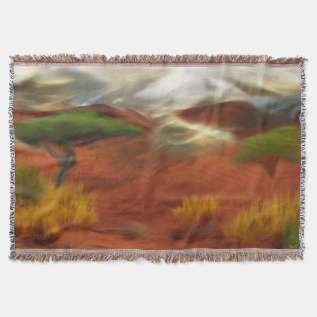 Cobertor Arte de Abstrato do Outback Dawn australiano (Frente)