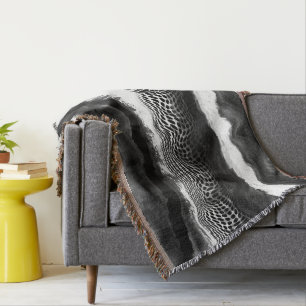 Cobertor Arte de alusão Abstrato preto e branco