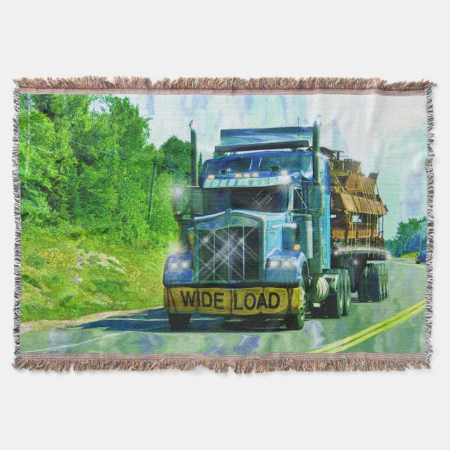 Cobertor Arte de Caminhões-Alojadores de Carga Azul (Frente)