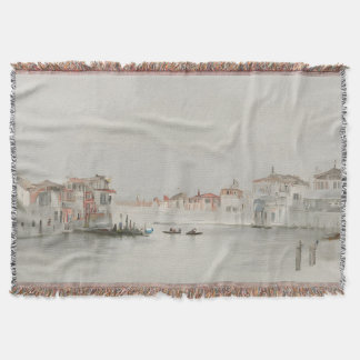 Cobertor Arte de Esboço do Canal de Veneza Neutro e Suave