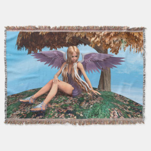 Cobertor Arte de Fantasia Florestal do Anjo do Outono