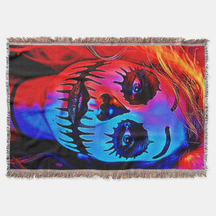 Cobertor Arte de Makeup do Halloween Vibrant