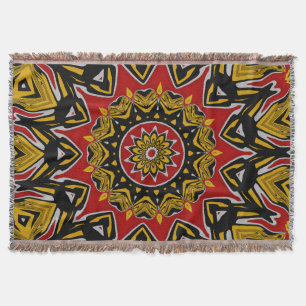 Cobertor Arte de Mandala Mosaico Inspirado em Boho Étnico