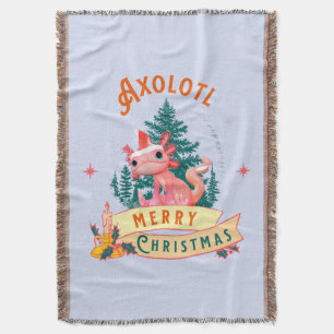 Cobertor Arte de Natal Alegre Axolote Fofo