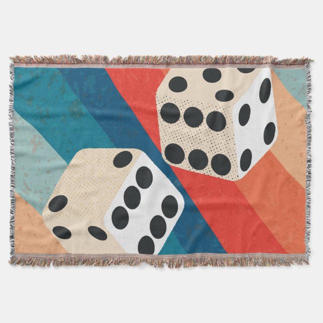 Cobertor Arte de Parede de Dados Retro Impressões Modernas  (Frente)