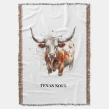 Arte de rancho ocidental de Longhorn em aquarela p