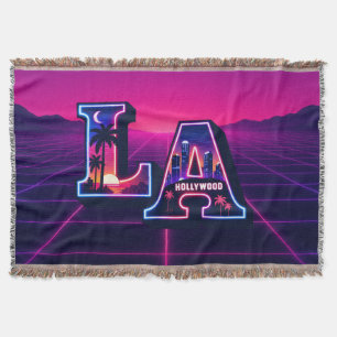 Cobertor Arte de tipografia neon estilo Califórnia dos anos