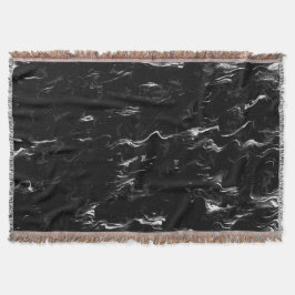 Cobertor Arte em Mármore Preto e Branco 