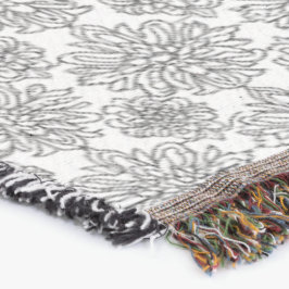 Cobertor Arte Floral Chrysanthemum de Linha Negra