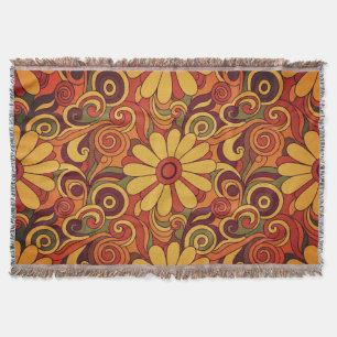 Cobertor Arte Floral dos Anos 1970