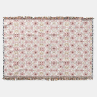 Cobertor Arte Floral em Aquarela Rosa Suave