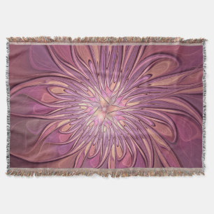 Cobertor Arte floral fractal moderno abstrato cores de frut