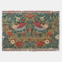 Arte Floral Morris Strawberry Thief Verde Azul Ver