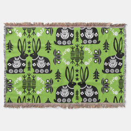 Cobertor Arte Foliar Nórdica Escandinava do Coelho