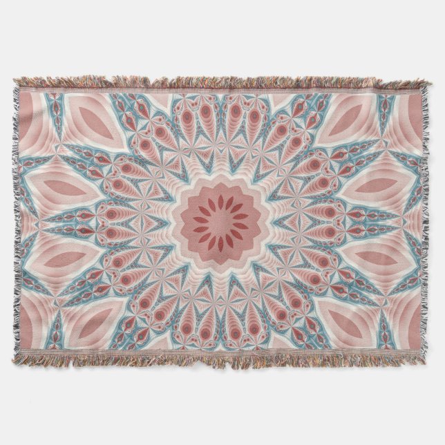 Cobertor Arte Fractal do Caleidoscópio Moderno em greve (Frente)