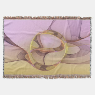 Cobertor Arte Fractal Rosa Dourado Moderno Abstrato