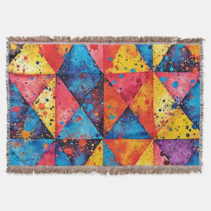 Cobertor Arte Geométrica: Caos Vibrante