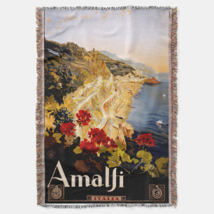 Cobertor Arte Gráfico de Poster de Viagem Vintage Amalfi It
