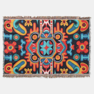 Cobertor Arte Huichol do México