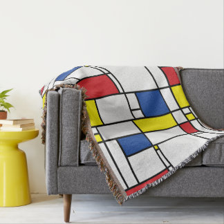 Cobertor Arte Moderna De Stijl Geométrica Minimalista Mondr