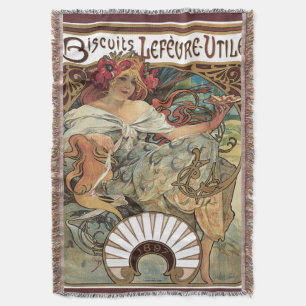 Cobertor Arte Nova Antiga, Biscoitos por Alphonse Mucha