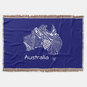 Cobertor Arte original do mapa da Austrália Escolha sua co