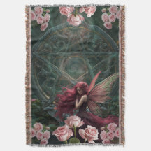 Arte Refinada Rosa Vermelha Floral Fada e Pentagra