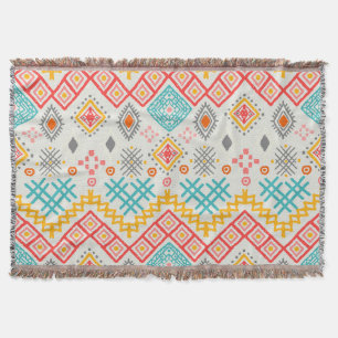 Cobertor Arte tribal: impressão boho geométrico.