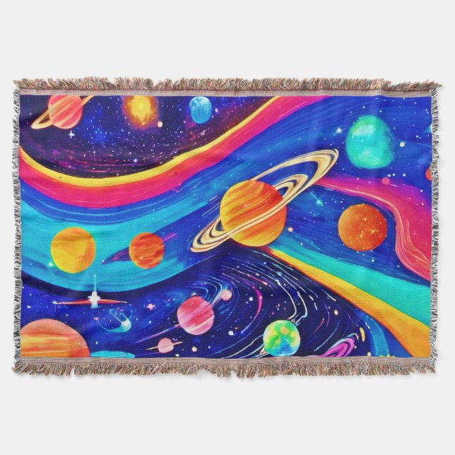 Cobertor Arte Universo Vibrante (Frente)