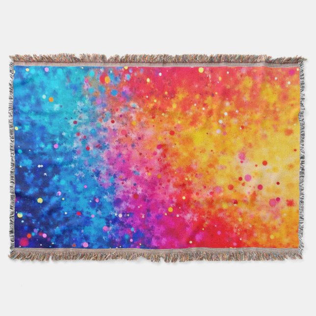 Cobertor Arte Vibrante de Confetes em Explosão Estelar (Frente)