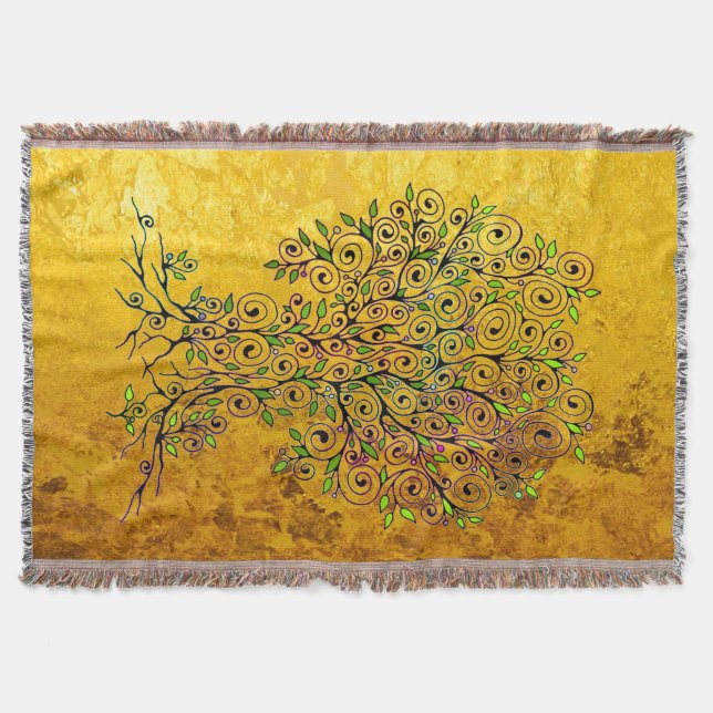 Cobertor Árvore da Vida - Espirais Saem Frutas 1 (Frente)