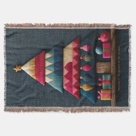 Cobertor Árvore de Natal com Textura de Tecido Acolchoado