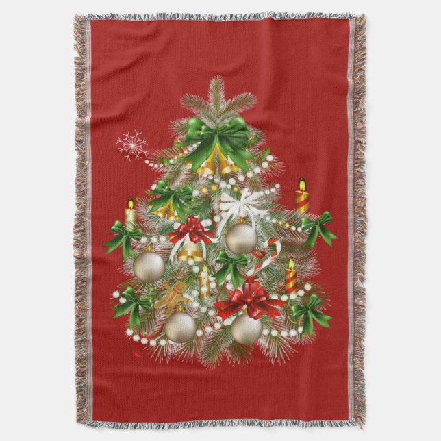 Cobertor Árvore de Natal com Velas Jogam Cobertura (Frente Vertical)
