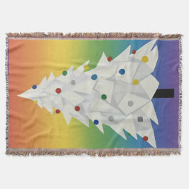 Cobertor Árvore de Natal de origami branca