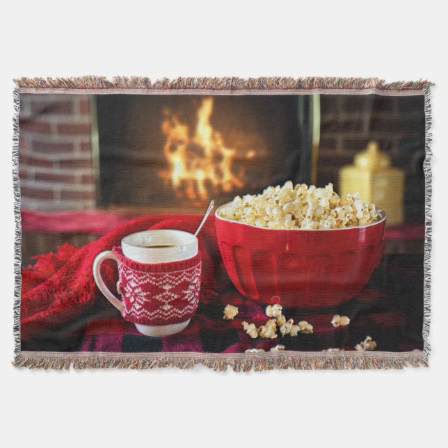 Cobertor Árvore de Natal - Pipoca e sidra quente (Frente)