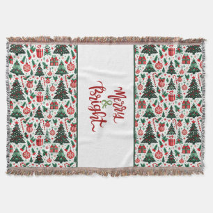 Cobertor Árvore de Natal, presentes, cana doce