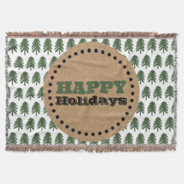 Cobertor Árvore de Natal Verde e Branca Moderna