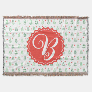 Cobertor Árvore de Natal Vermelha e Verde