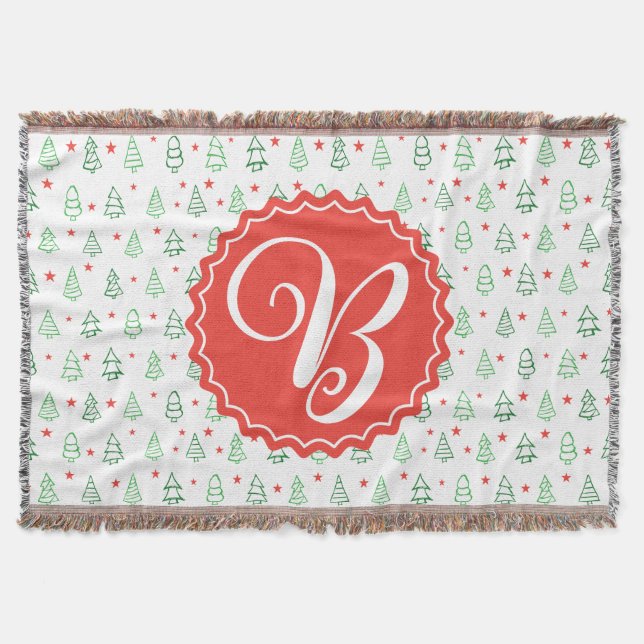 Cobertor Árvore de Natal Vermelha e Verde (Frente)