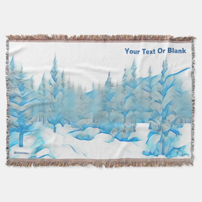 Cobertor Árvores Azuis Neves (Frente)