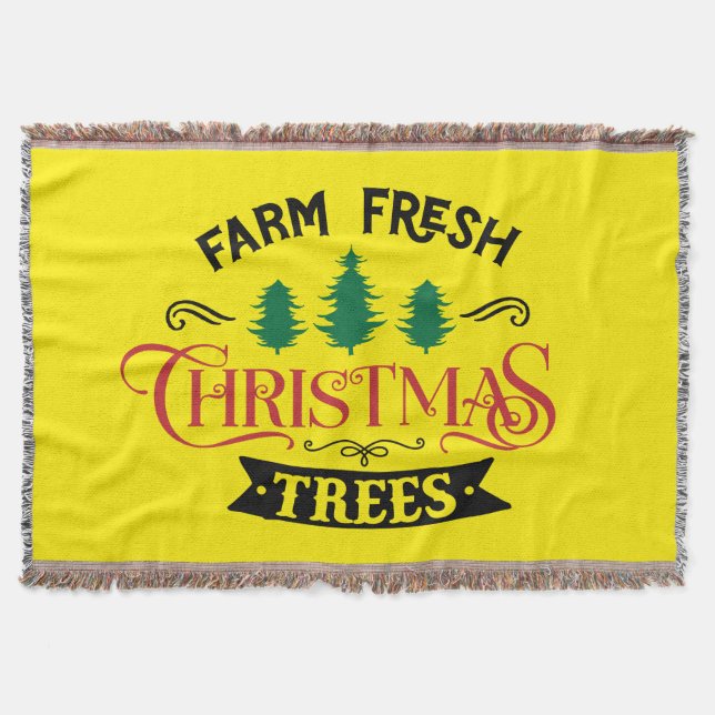 Cobertor Árvores de Natal frescas fazenda- 54394 (Frente)