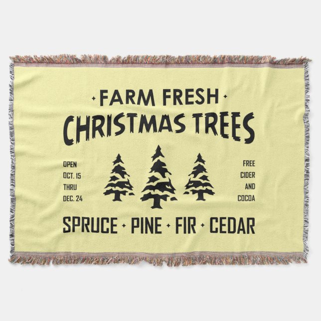 Cobertor ÁRVORES DE NATAL FRESCO DE fazenda (Frente)