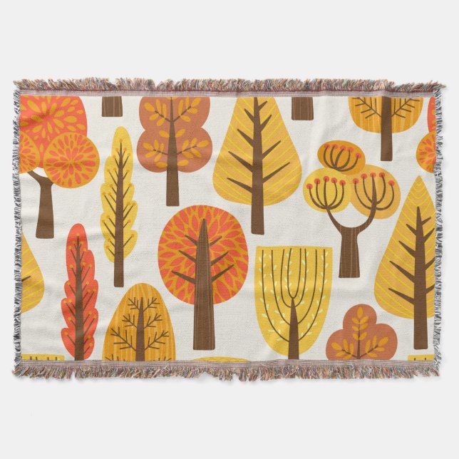 Cobertor Árvores de outono, padrão perfeito. (Frente)