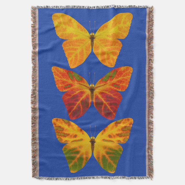 Cobertor Aspen Borboletas Folha (Frente Vertical)