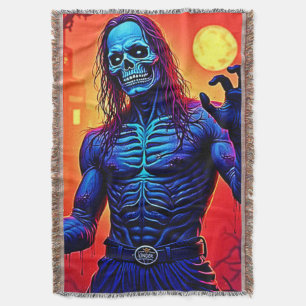 Cobertor Assombrando O Demônio Zombie Na Design Da Cidade