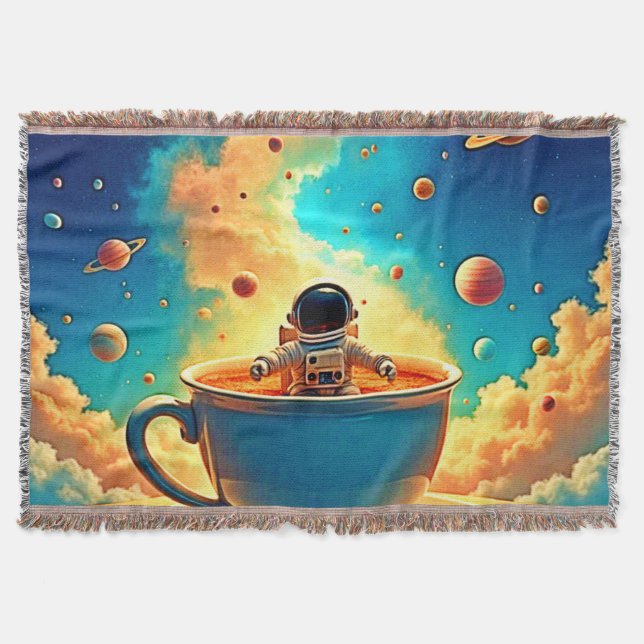 Cobertor Astronaut's Coffee Cosmos Journey (Frente)