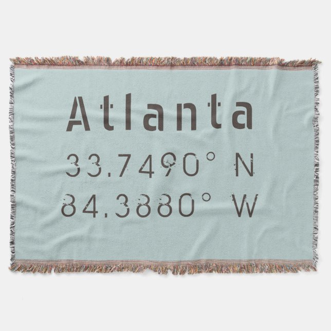 Cobertor Atlanta Latitude & Longitude (Frente)