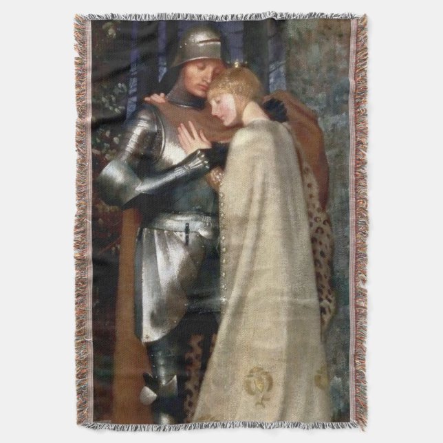 Cobertor Aucassin e Nicolette Medieval Painting, de Marian (Frente Vertical)